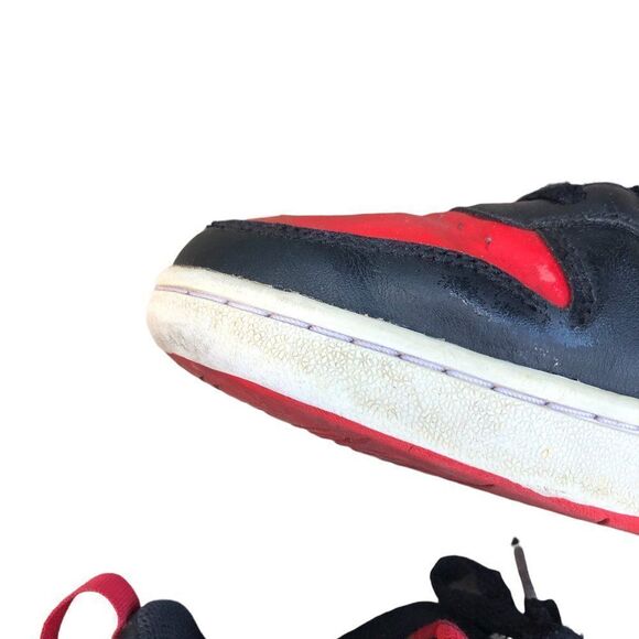 NIKE Court Borough Low 2 'Bred' Black University Red Size 7 - Picture 14 of 15